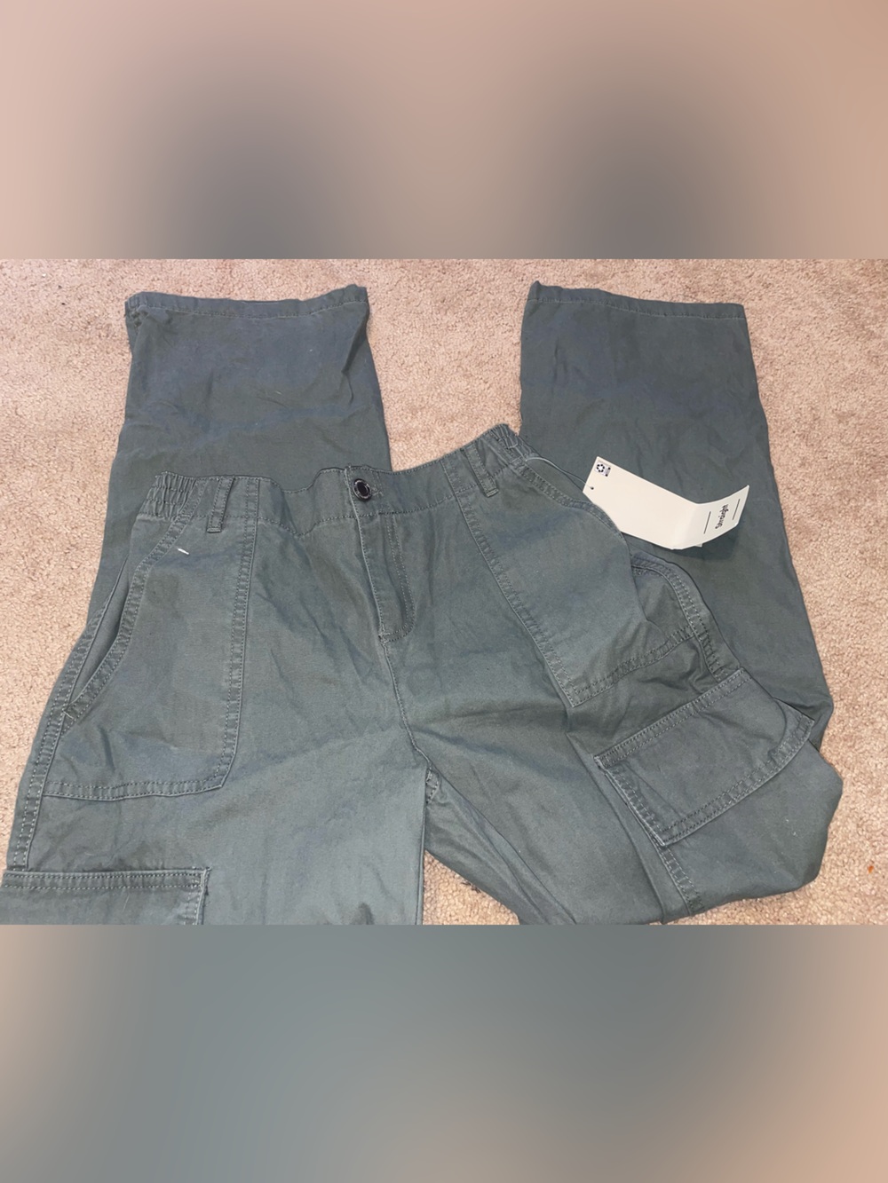 womens Green Utility Cargo Pants -no boundaries